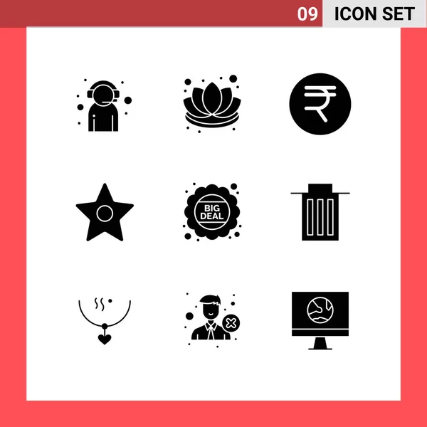 Set Iconos Interfaz Usuario Moderna Símbolos Signos Precio Gran Cosa — Vector de stock