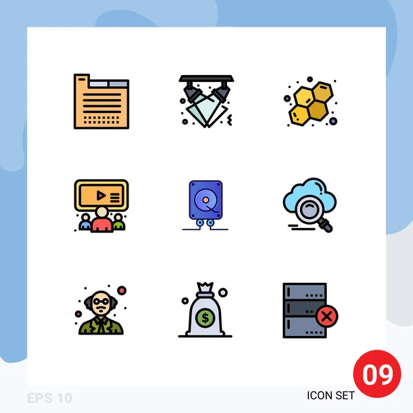 Stock Vector Icon Pack Line Signs Symbols Audio User Night — 스톡 벡터