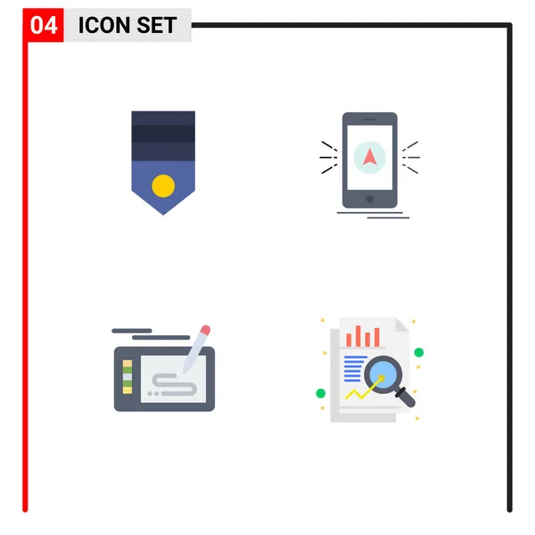 User Interface Pack Basic Flat Icons Army Location Rank App — Stockový vektor