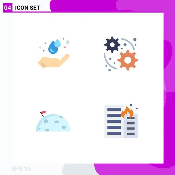 Stock Vector Icon Pack Line Signs Symbols Earth Day Moon — Stock Vector