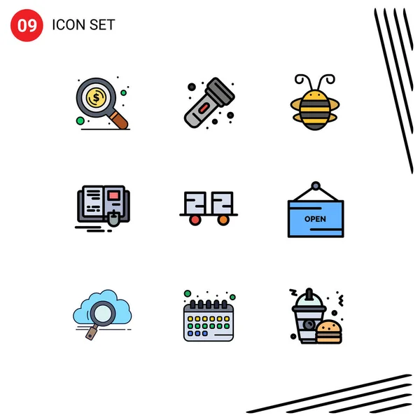 Universal Icon Symbols Group Modern Filledline Flat Colors Fork Truck —  Vetores de Stock