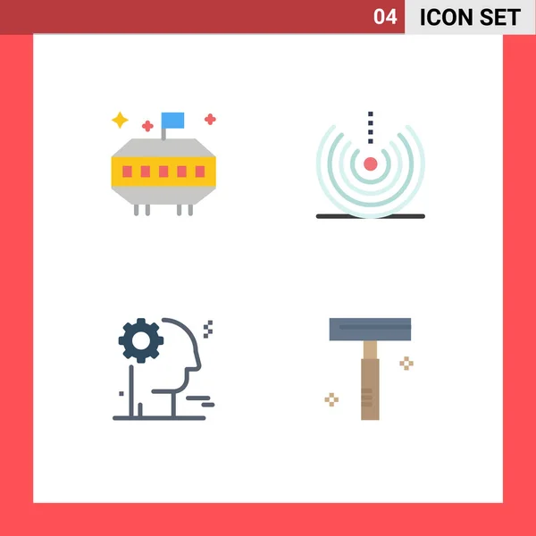 Interface Usuário Flat Icon Pack Modern Signs Symbols Astronomy Gear —  Vetores de Stock