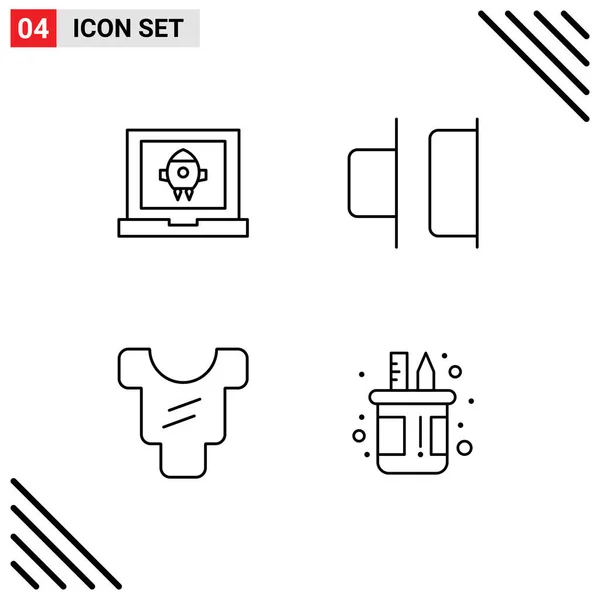 Symboles Icône Universelle Groupe Couleurs Plates Filledline Modernes Application Vêtements — Image vectorielle