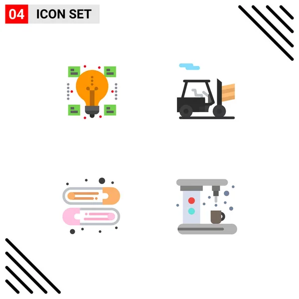 Interfaz Usuario Icono Plano Paquete Signos Símbolos Modernos Creativo Pin — Vector de stock