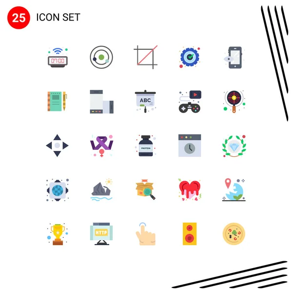 25现代标志的用户界面平面色彩包和创意 可编辑向量设计元素的符号 — 图库矢量图片
