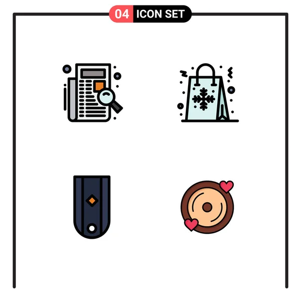 Vector Icon Pack Line Signs Symbols Check Snow Listing Christmas — 스톡 벡터