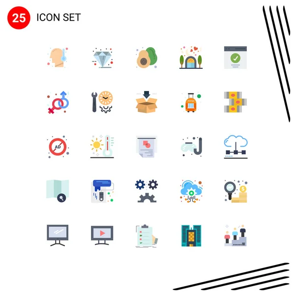 Conjunto Iconos Interfaz Usuario Moderna Símbolos Signos Para Comunicación Amor — Vector de stock