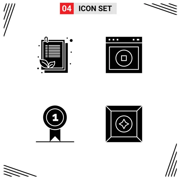 Stock Vector Icon Pack Line Signs Symbols Check List Prize — Stock Vector