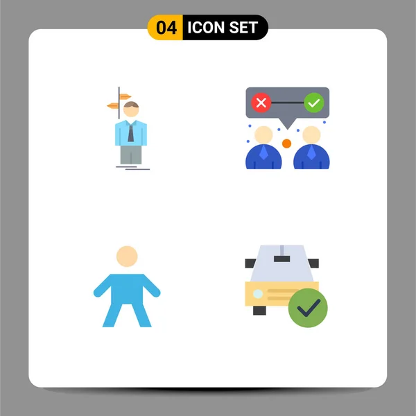 Flat Icon Concept Voor Websites Mobiele Apps Pijl Kind Beslissing — Stockvector