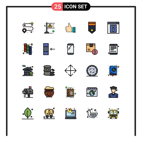 Stock Vector Icon Pack Sinais Linha Símbolos Para Classificação Emblema — Vetor de Stock