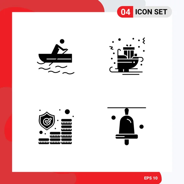 User Interface Solid Glyph Pack Modern Signs Symbols Boat Insurance — Stock Vector