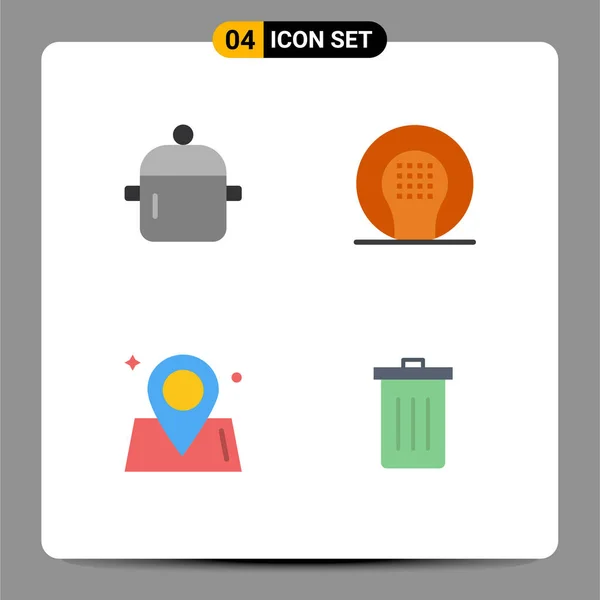 Pictogram Set Simple Flat Icons Cooking Recreation Kitchen Athletics Map — Stock Vector