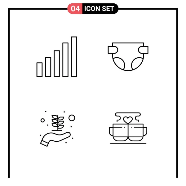 Temático Vector Filledline Cores Planas Símbolos Editáveis Conexão Copo Bebê —  Vetores de Stock