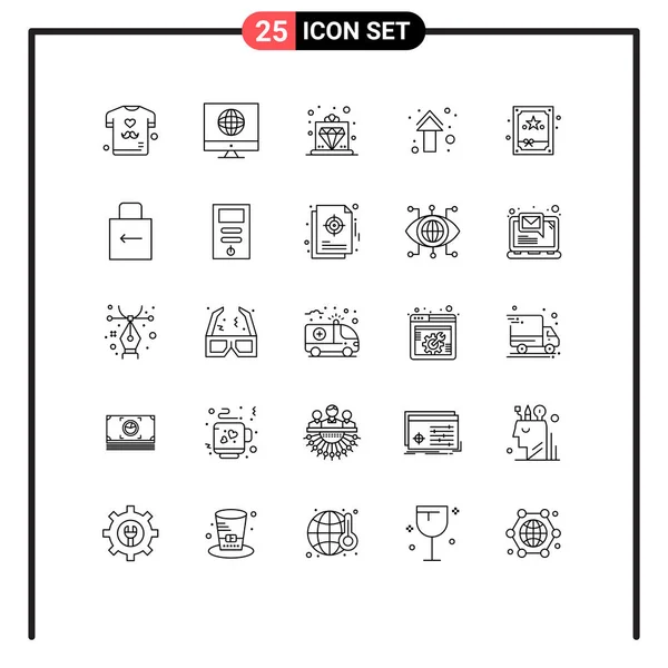 25行符号和符号 用于礼物 箭头可编辑向量设计元素 — 图库矢量图片