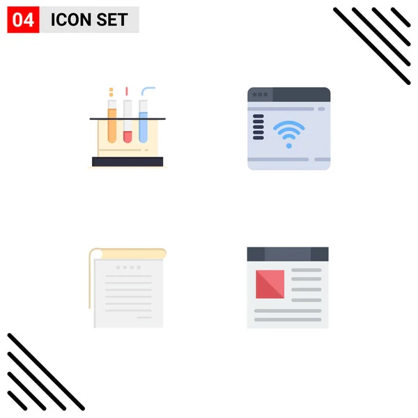 Set Modern Icons Symbols Signs Tube Notes Medical Router Student — Stock Vector