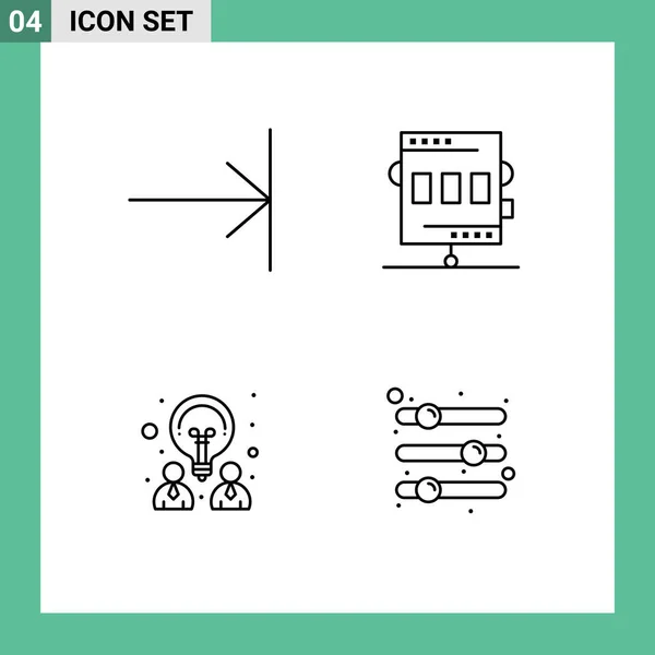 Conjunto Iconos Interfaz Usuario Moderna Símbolos Signos Para Flecha Diseño — Vector de stock