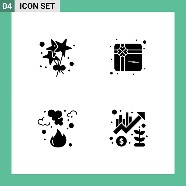 Icône Vectorielle Stock Paquet Signes Symboles Ligne Pour Anniversaire Pollution — Image vectorielle