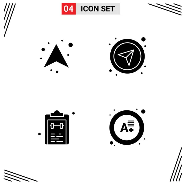 Conjunto Iconos Interfaz Usuario Moderna Signos Símbolos Para Flecha Lista — Vector de stock