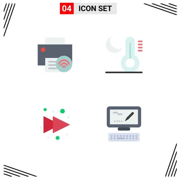 Stock Vector Icon Pack Mit Linienzeichen Und Symbolen Für Computer — Stockvektor