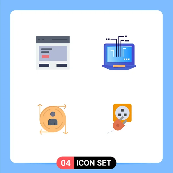 Interfejs Użytkownika Płaska Ikona Pakiet Nowoczesnych Znaków Symboli Działania Użytkownika — Wektor stockowy
