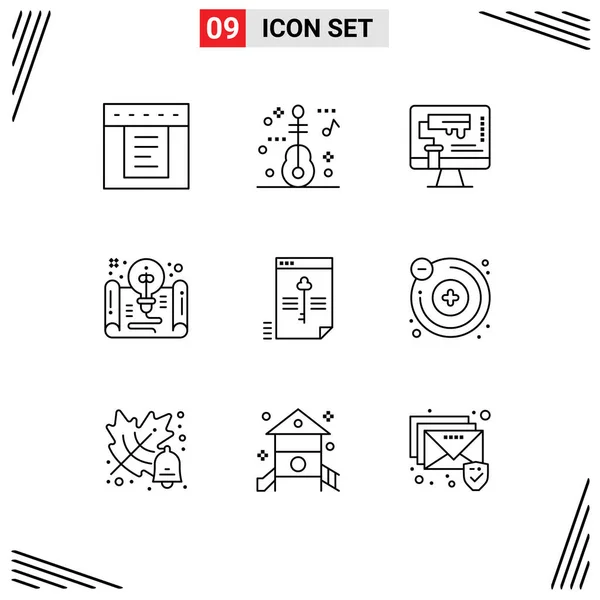 Stock Vector Icon Pack Sinais Linha Símbolos Para Seguro Ideia — Vetor de Stock