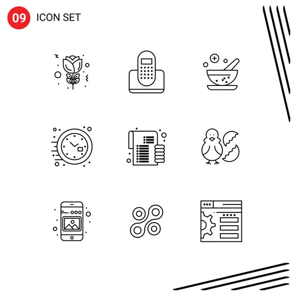 Universal Icon Symbols Group Modern Outlines Investment Budget Healthcare Watch — Stock Vector
