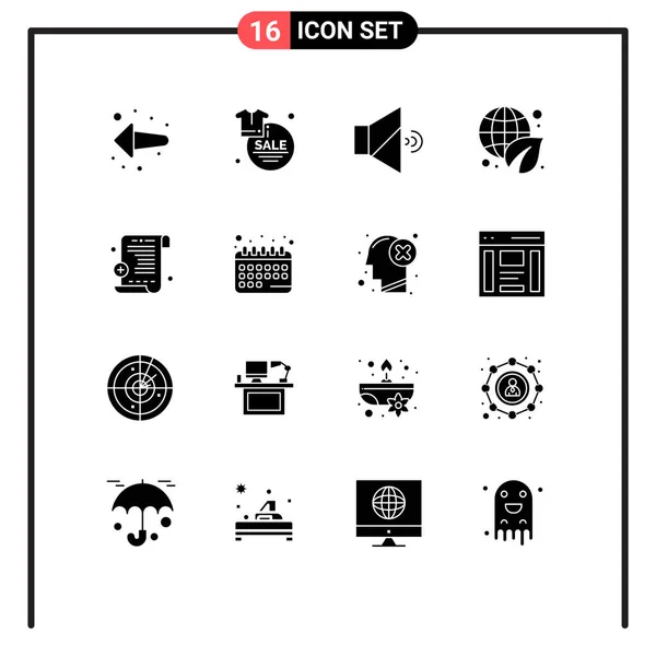 Universal Icon Symbols Group Modern Solid Glyphen Appointment Medical Report — Stockvektor