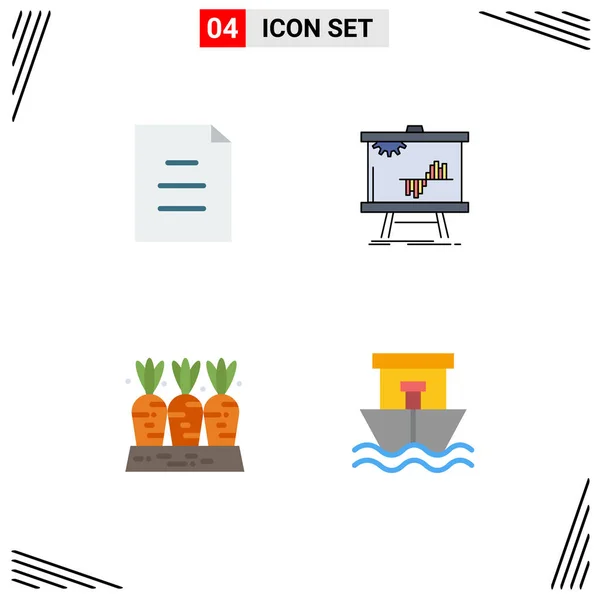 Set Van Moderne Pictogrammen Symbolen Tekenen Voor Document Wortel Bedrijf — Stockvector