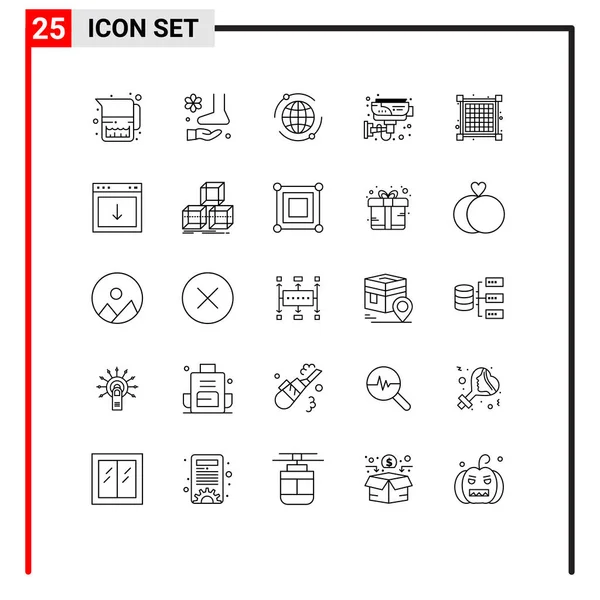Conjunto Iconos Interfaz Usuario Moderna Signos Símbolos Para Rejilla Inteligente — Vector de stock