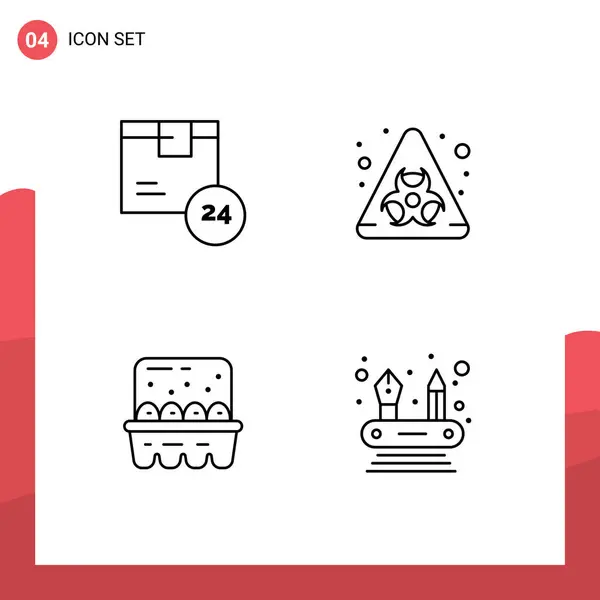 Stock Vector Icon Pack Líneas Signos Símbolos Para Cocina Envío — Vector de stock