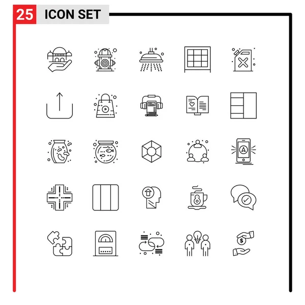 Set Iconos Interfaz Usuario Moderna Símbolos Signos Para Fuego Barril — Vector de stock