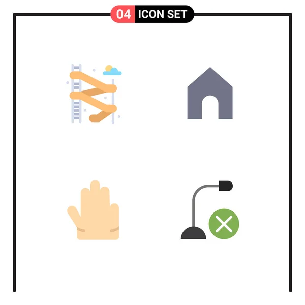 Icônes Plates Vectorielles Thématiques Symboles Modifiables Curseur Ordinateurs Maison Doigts — Image vectorielle