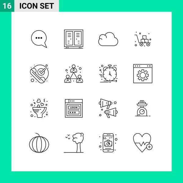 Vector Outlines Grid 클라우드 Editable Vector Design Elements — 스톡 벡터
