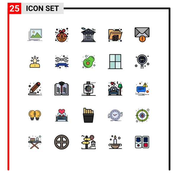 Stock Vector Icon Pack Sinais Linha Símbolos Para Mensagem Alerta —  Vetores de Stock