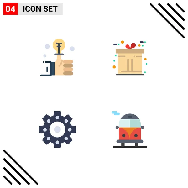 Editierbare Vector Line Packung Mit Einfachen Flachen Icons Von Glühbirnen — Stockvektor