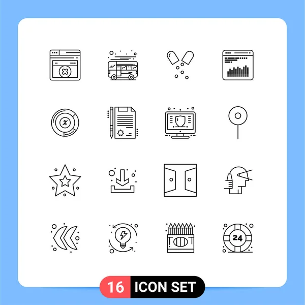 Thematic Vector Outlines Editable Symbols Persentage Diagnostic Antibiotics Chart Editable — 스톡 벡터