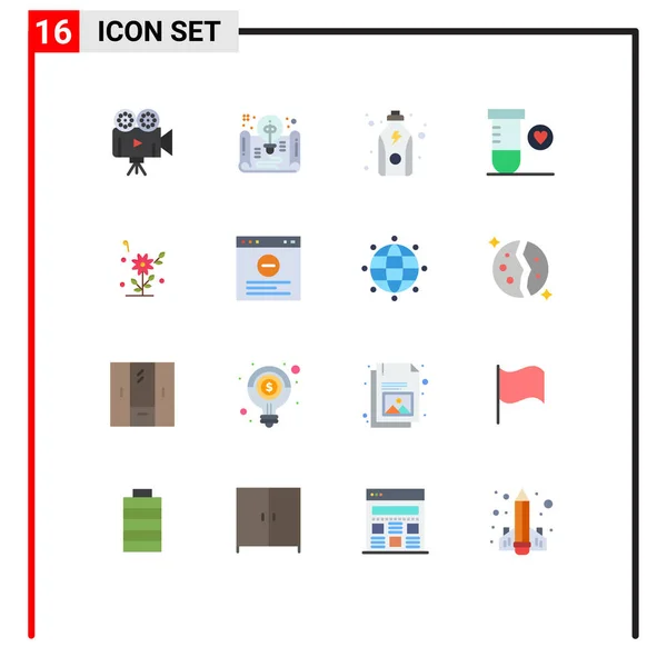 Universal Icon Symbols Group Modern Flat Colors Love Space Idea — Vetor de Stock
