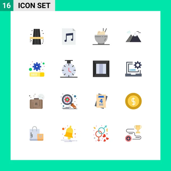 Universal Icon Symbols Group Modern Flat Colores Deporte Seo Comida — Archivo Imágenes Vectoriales