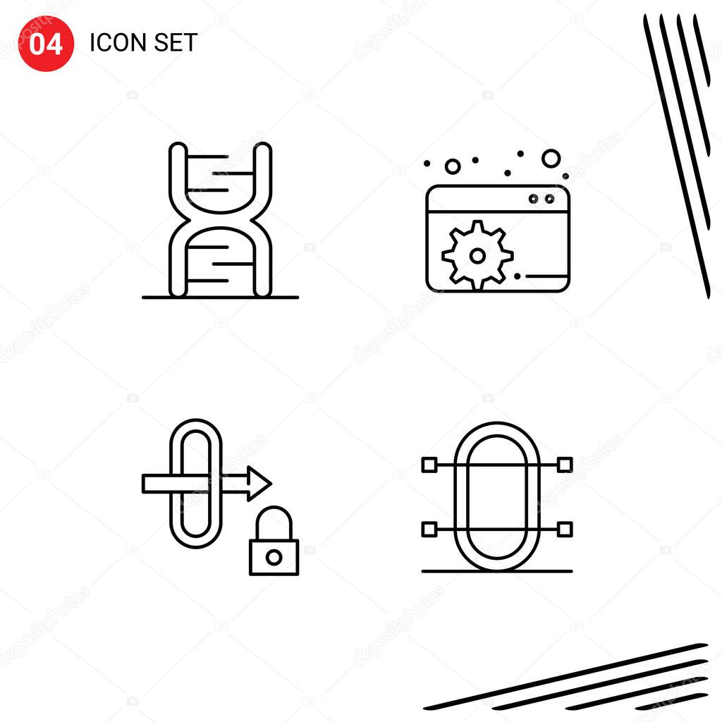 4 Universal Line Signs Symbols Of Biology Lock Dna Dashboard Crew Editable Vector Design Elements Premium Vector In Adobe Illustrator Ai Ai Format Encapsulated Postscript Eps Eps Format