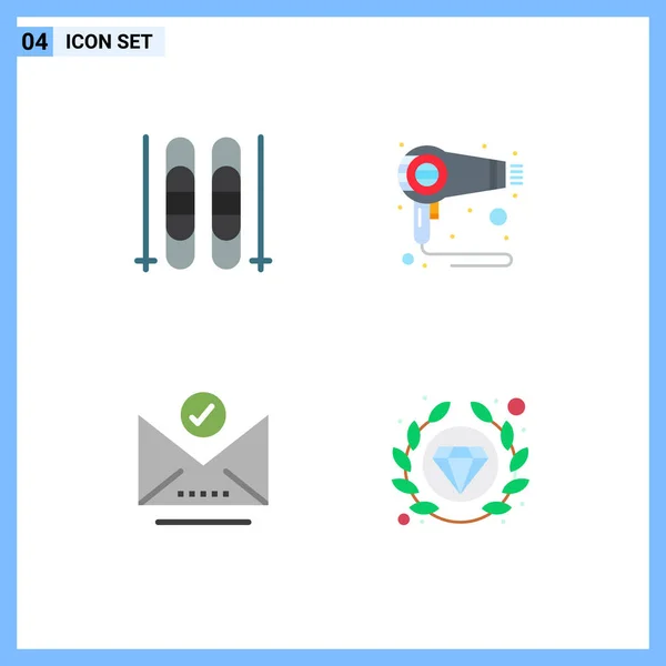 Benutzeroberfläche Pack Mit Einfachen Flachen Icons Aus Eis Brief Trockner — Stockvektor