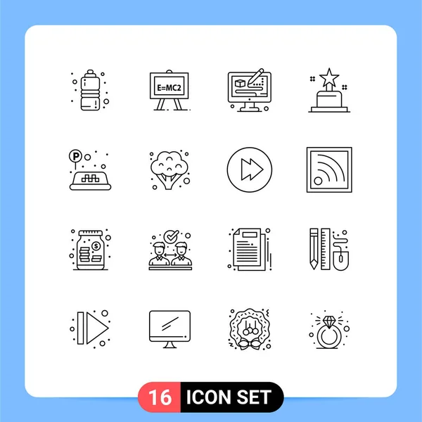 Stock Vector Icon Pack Líneas Signos Símbolos Para Tráfico Signo — Vector de stock