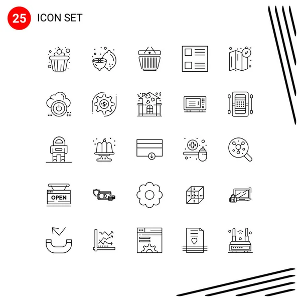 Set Van Moderne Pictogrammen Symbolen Voor Afsluiten Locatie Retail Kompas — Stockvector