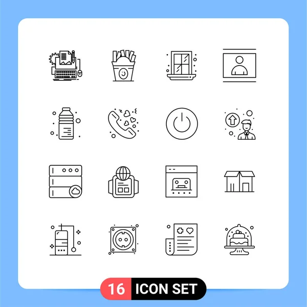 Usa 可编辑向量设计元素的16组外设符号和符号 — 图库矢量图片