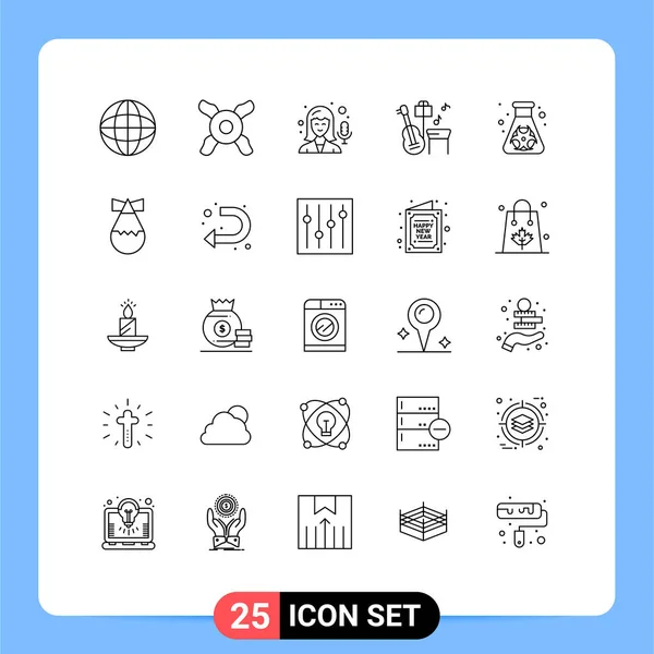 Universal Icon Symbols Grupo Líneas Modernas Elementos Diseño Vectorial Editables — Vector de stock