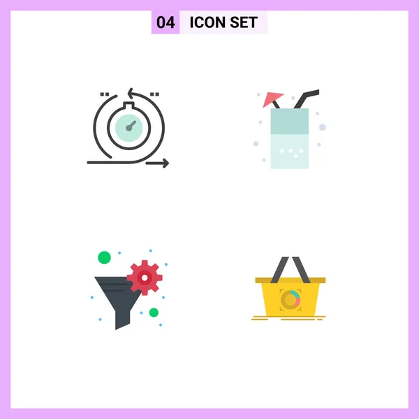 Set Von Vector Flat Icons Grid Für Agile Datenfilternde Schnelle — Stockvektor