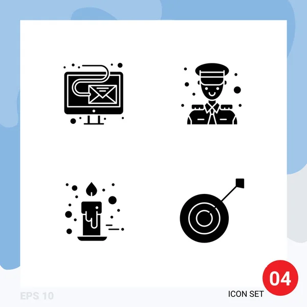 Universal Icon Symbols Group Modern Solid Glyphs Digital Thanks Day — Stockový vektor