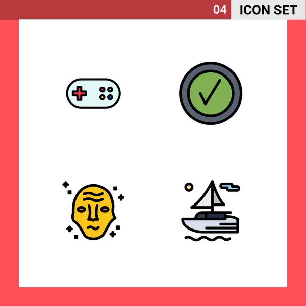 User Interface Filledline Flat Color Pack Modern Signs Symbols Aid — Stock Vector