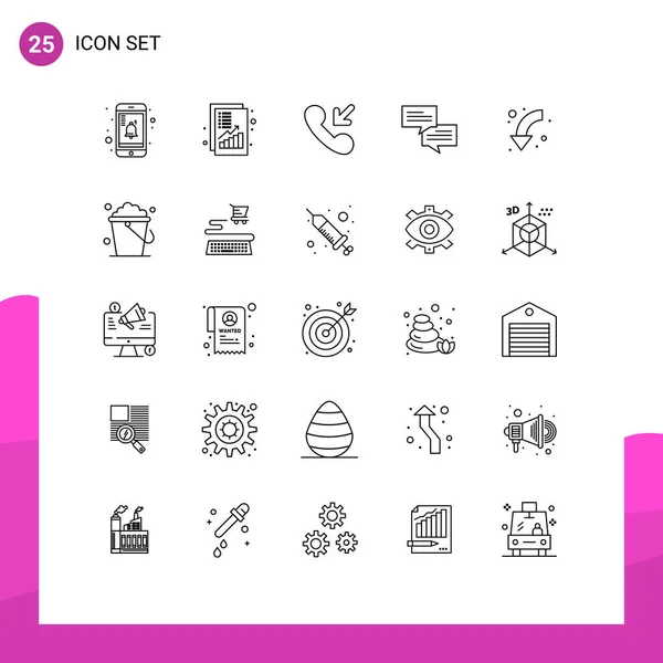 Stock Vector Icon Pack Line Signs Symbols Left Arrows Answer — Stock Vector