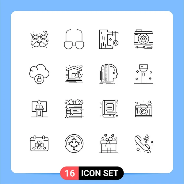 2014 Mobile Interface Outline Set Pictograms Cloud Set Plaything Options — 스톡 벡터