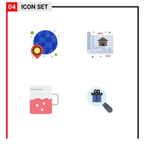 Universal Icon Symbols Group Modern Flat Ikonok Dollár Design Pénz — Stock Vector